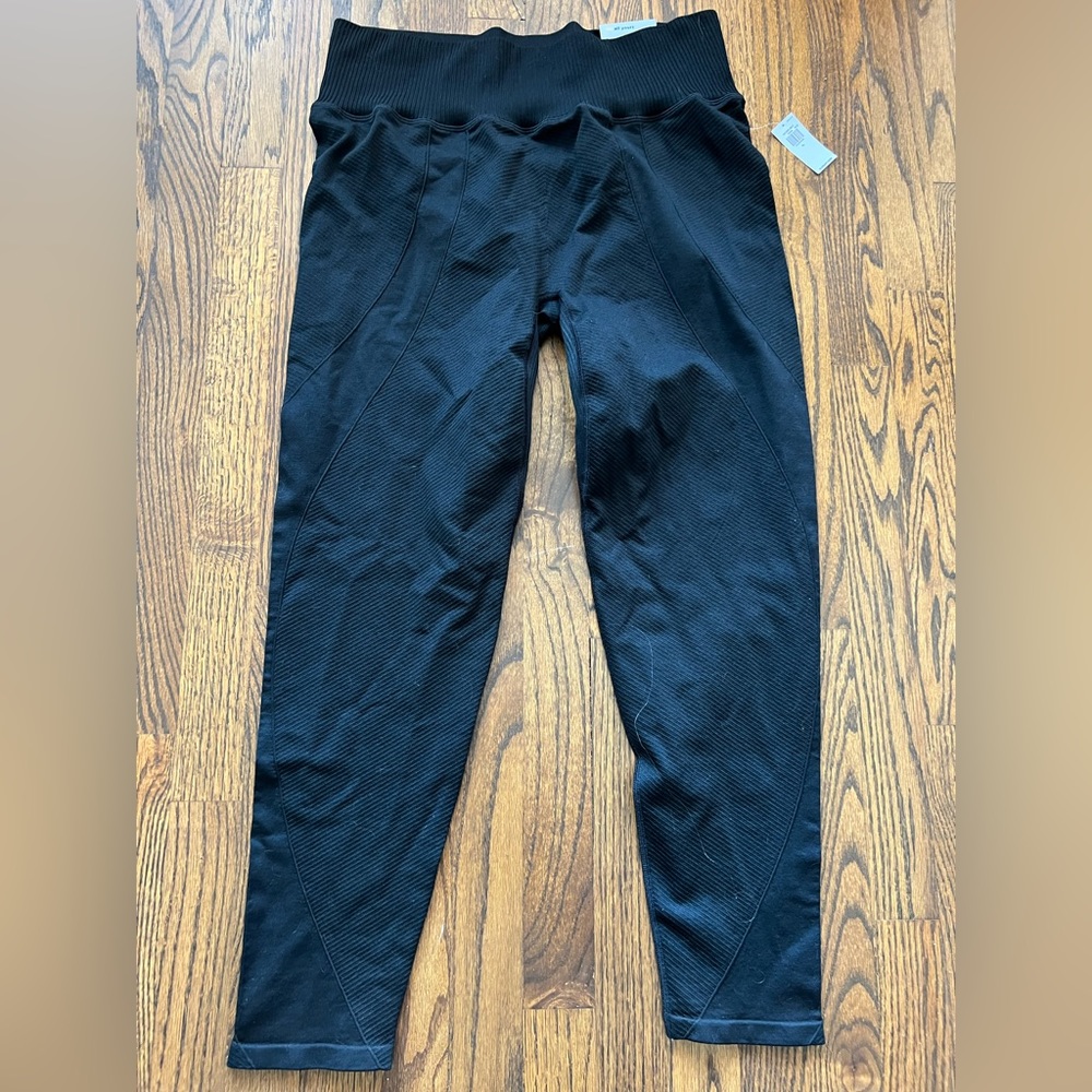 Old Navy high waisted rib paneled seamless leggings size XL black